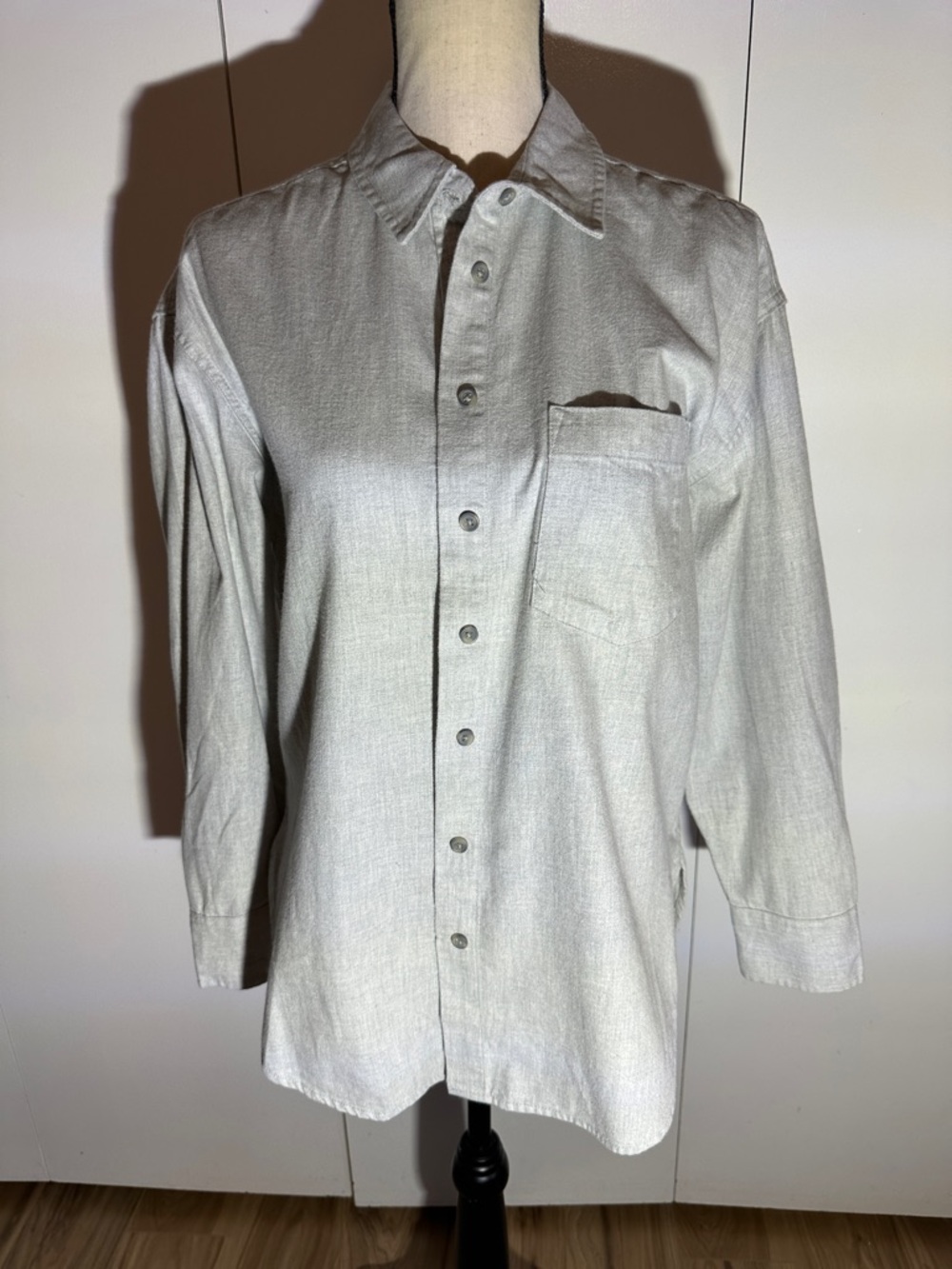 Light Gray Women’s Button-Down Shirt